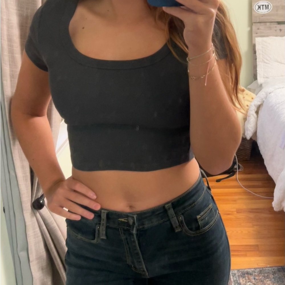 Classic Dark Grey Crop Top